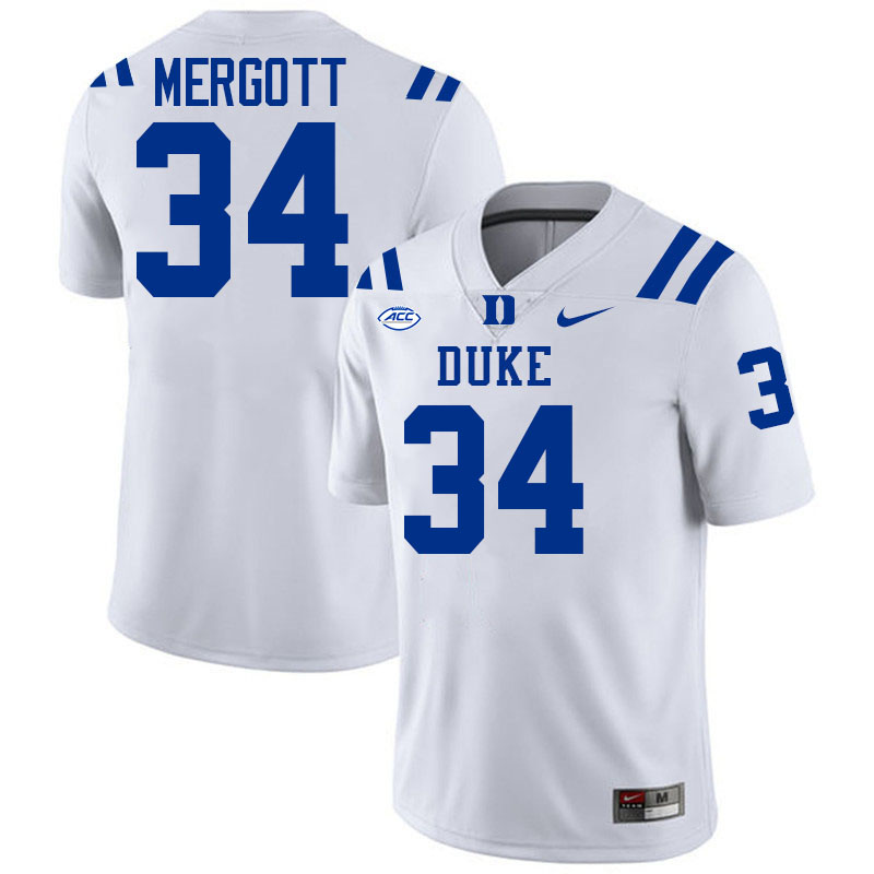 Luke Mergott Duke Jersey,Duke Blue Devils #34 Luke Mergott Jersey Youth College-White